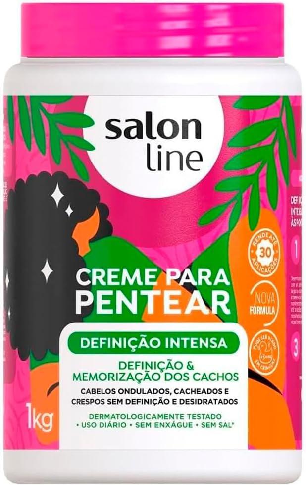 Salon Line, Creme de Pentear, Definição Intensa, Ação Hidratante, Brilho Intenso - Cabelos Ondulados, Cacheados e Crespos