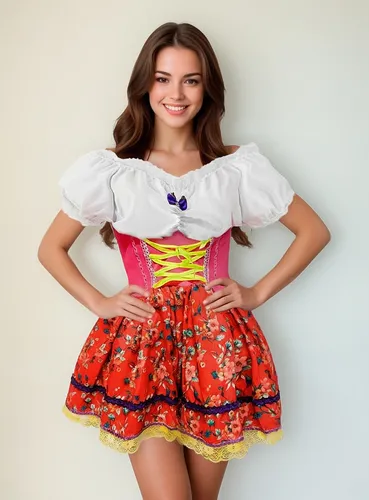 Vestido Festa Junina Feminina Com Espartilho Quadrilha