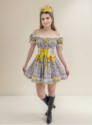 Vestido Junino Caipira Adulto Emilly