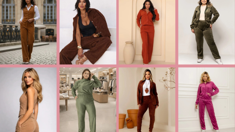 Conjunto feminino de veludo a tendência que une sofisticação e conforto