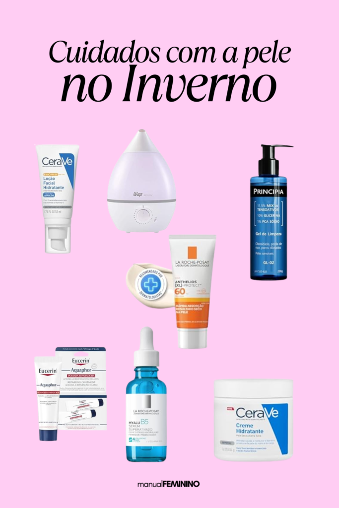 Produtos que costumam ajudar nos cuidados com a pele no inverno